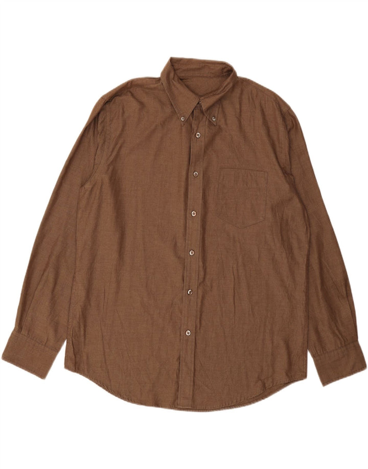 DOCKERS Mens Shirt Large Brown Cotton Vintage Dockers and Second-Hand Dockers from Messina Hembry 