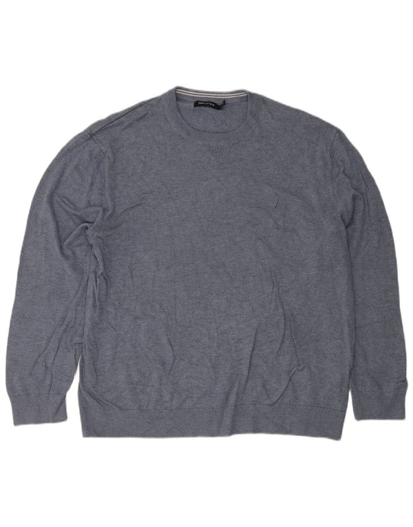 Nautica herre rund hals sweater 2XL blå bomuld