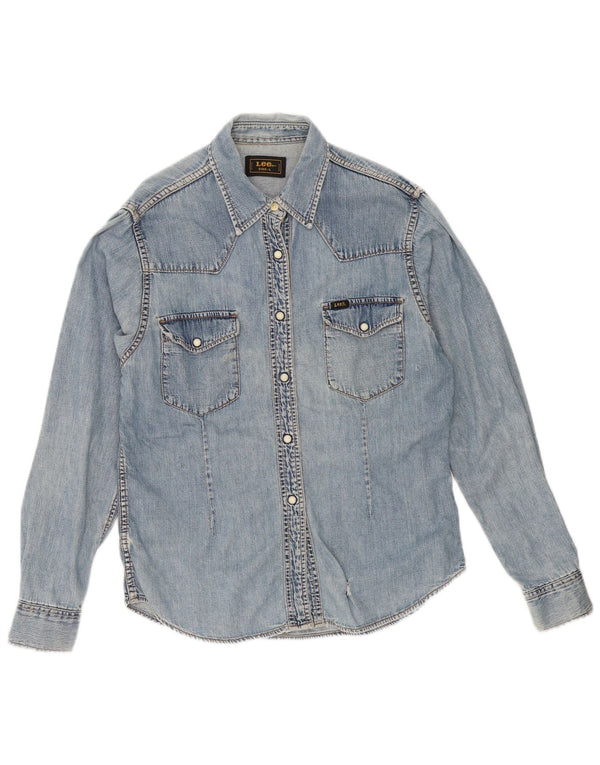 Lee Dame Denim Shirt UK 16 Large Blue Cotton