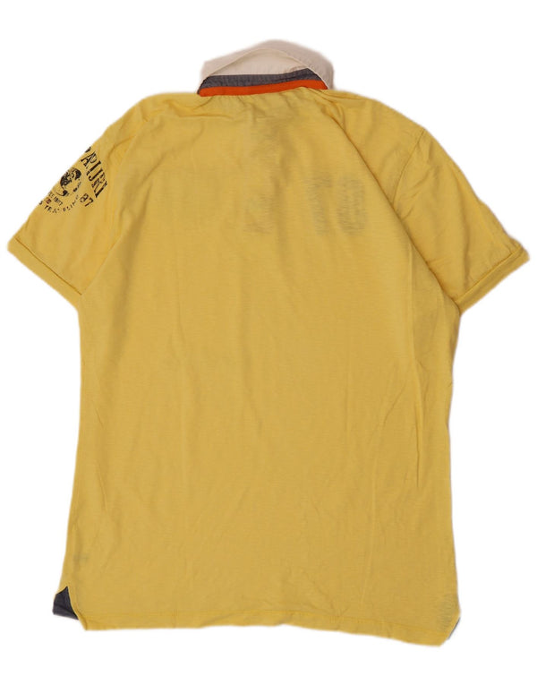 Napapijri Herre Grafisk Rugby Polo Shirt XL Gul Colourblock