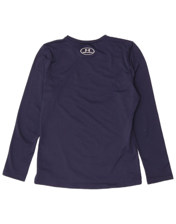 Under Armour Girls Grafisk Top Langærmet 13-14 år XL Navy Blue Sports