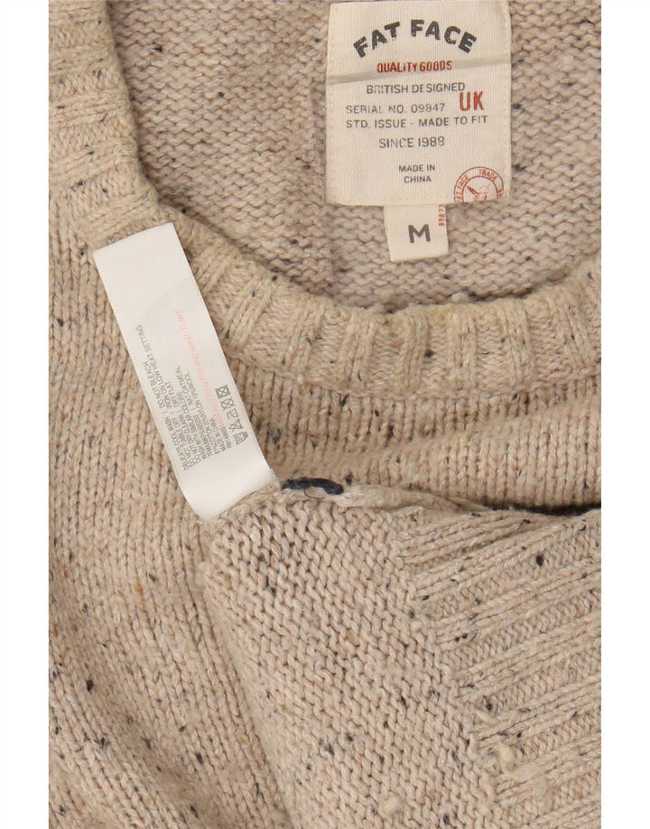 FEDT FACE Herre sweater med rund hals, medium beige flækket bomuld