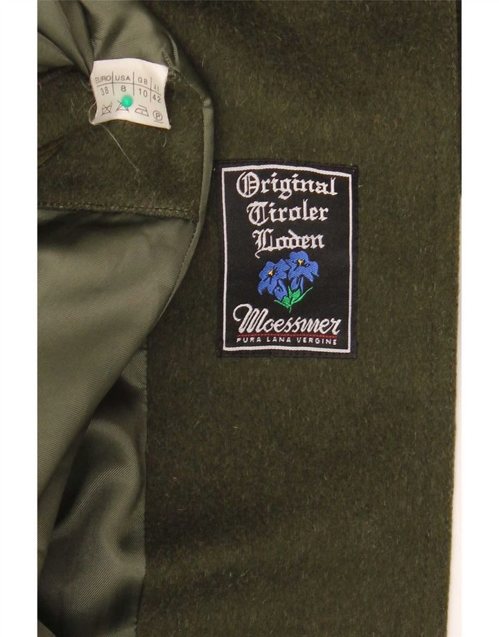 Moessmer Dame Hætte Oversized Overfrakke UK 10 Small Khaki