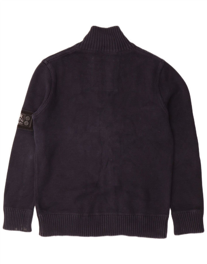 Superdry Sweater med lynlås til mænd Stor marineblå bomuld