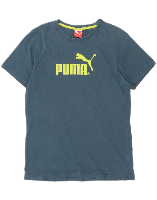 Puma Herre Grafisk T-Shirt Top Medium Blue