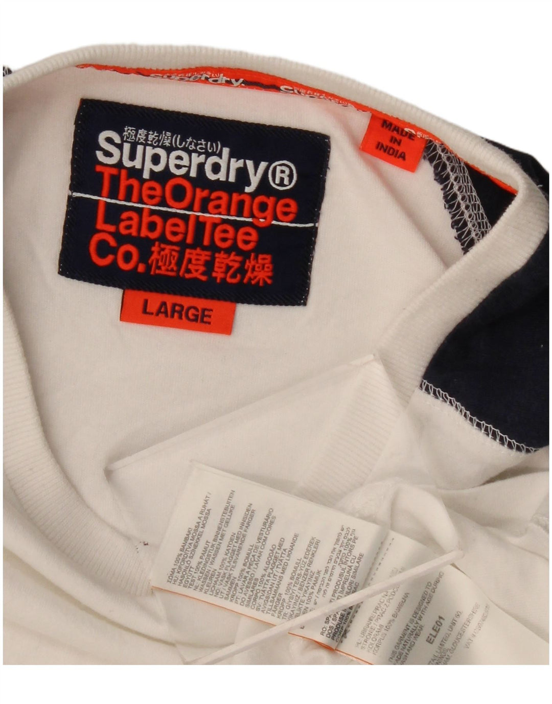 Superdry Herre Top Langærmet Stor hvid Colourblock Bomuld