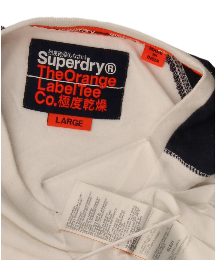 Superdry Herre Top Langærmet Stor hvid Colourblock Bomuld