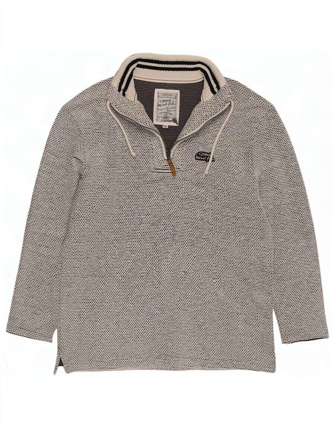 Weird Fish Herre Zip Neck Sweatshirt Jumper XL Grå Bomuld