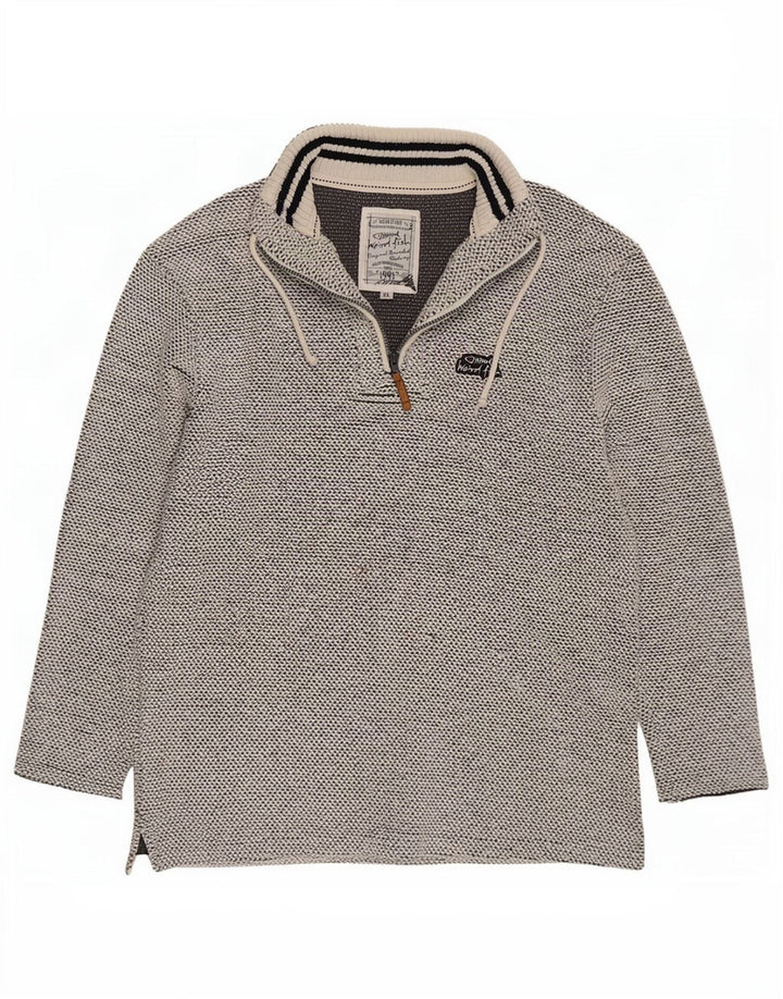Weird Fish Herre Zip Neck Sweatshirt Jumper XL Grå Bomuld