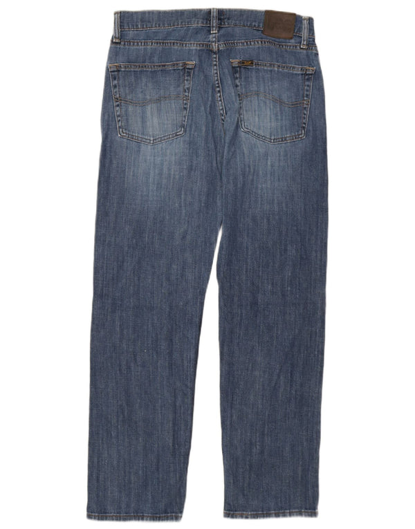 Lee Straight Jeans til mænd W32 L30 Marineblå bomuld