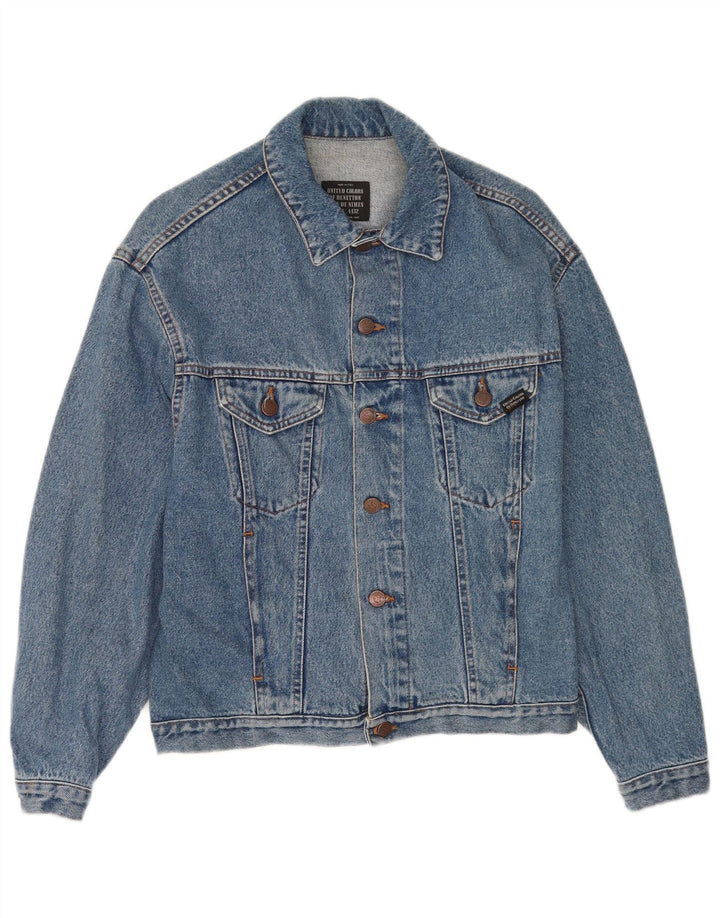 Benetton Herre Loose Fit denimjakke IT 44 XS Blå Bomuld
