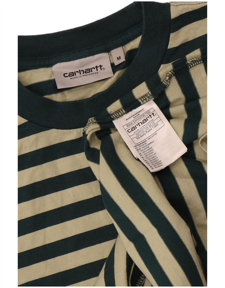 Carhartt Herre T-Shirt Top Medium Grøn Stribet Bomuld