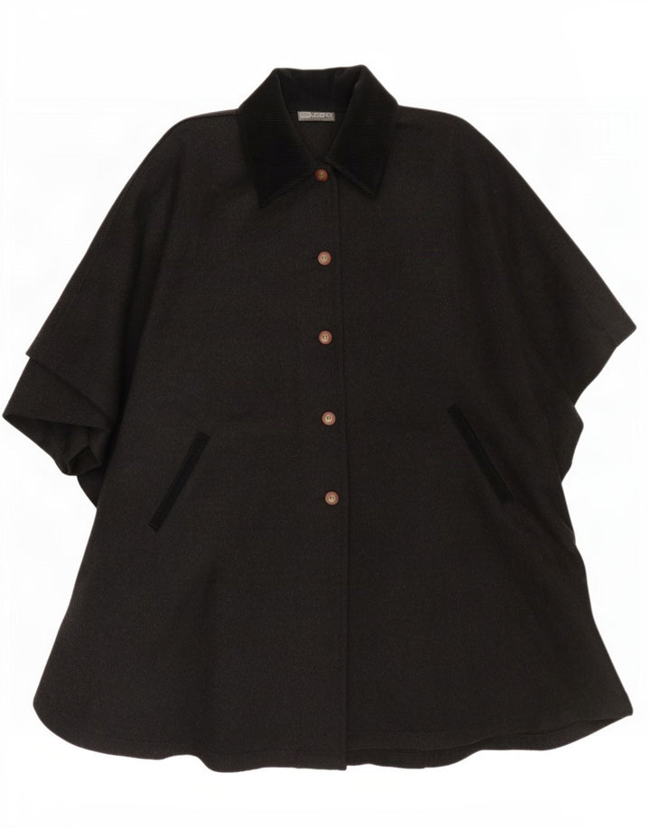 Superior Dame Poncho Coat One Size Grå Colourblock Uld