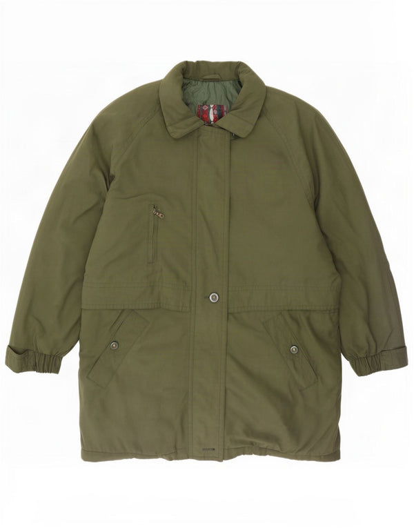 Vintage Dame Windbreaker Coat UK 14 Large Green Polyester