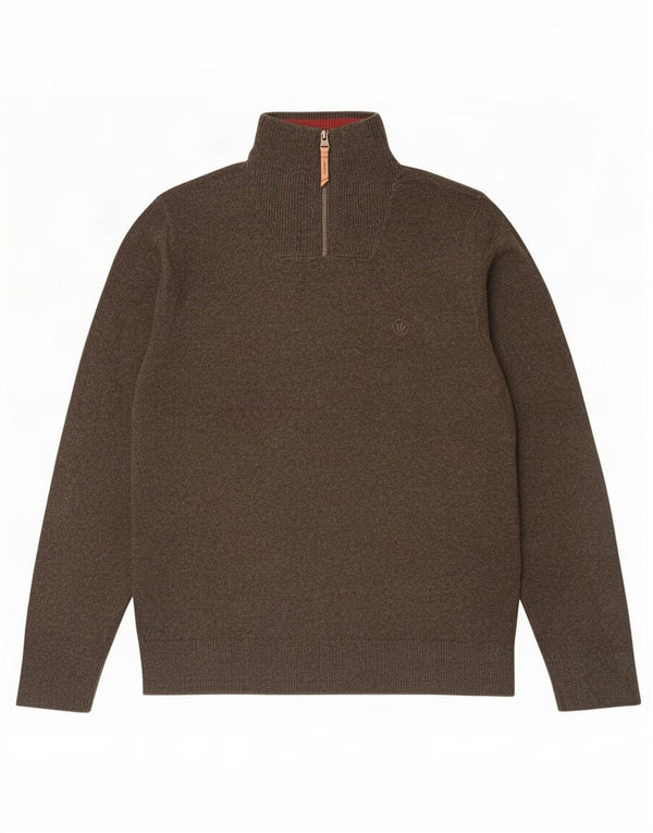 Fat Face Herre Zip Neck Jumper Sweater XL Grøn Bomuld