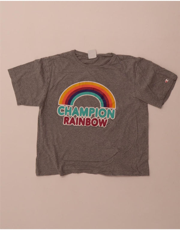 Champion Girls Crop grafisk T-shirt top 15-16 år 2XL grå bomuld