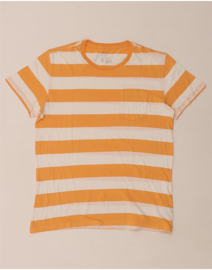 GAP Herre T-Shirt Top Medium Orange Stribet Bomuld