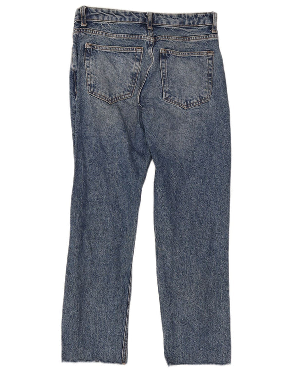 Topshop Dame Crop Straight Jeans UK 8 Small W26 L24 Blue Cotton