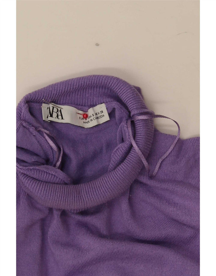 Zara Dame Turtle Neck Jumper Sweater UK 10 Small Purple