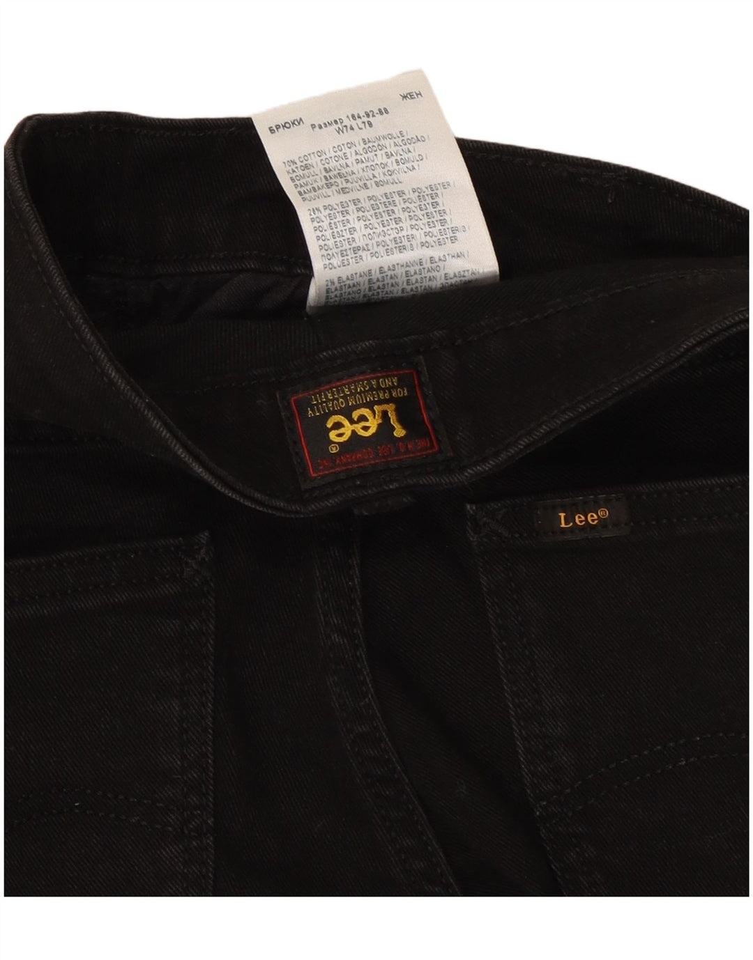 Lee Dame Marion Stretch Slim Jeans W29 L25 Sort Bomuld
