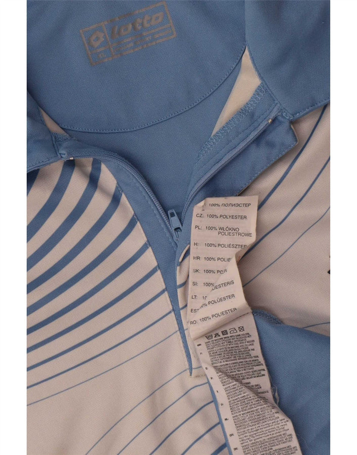 Lotto Poloshirt med lynlås til mænd XL Blå Colourblock Polyester