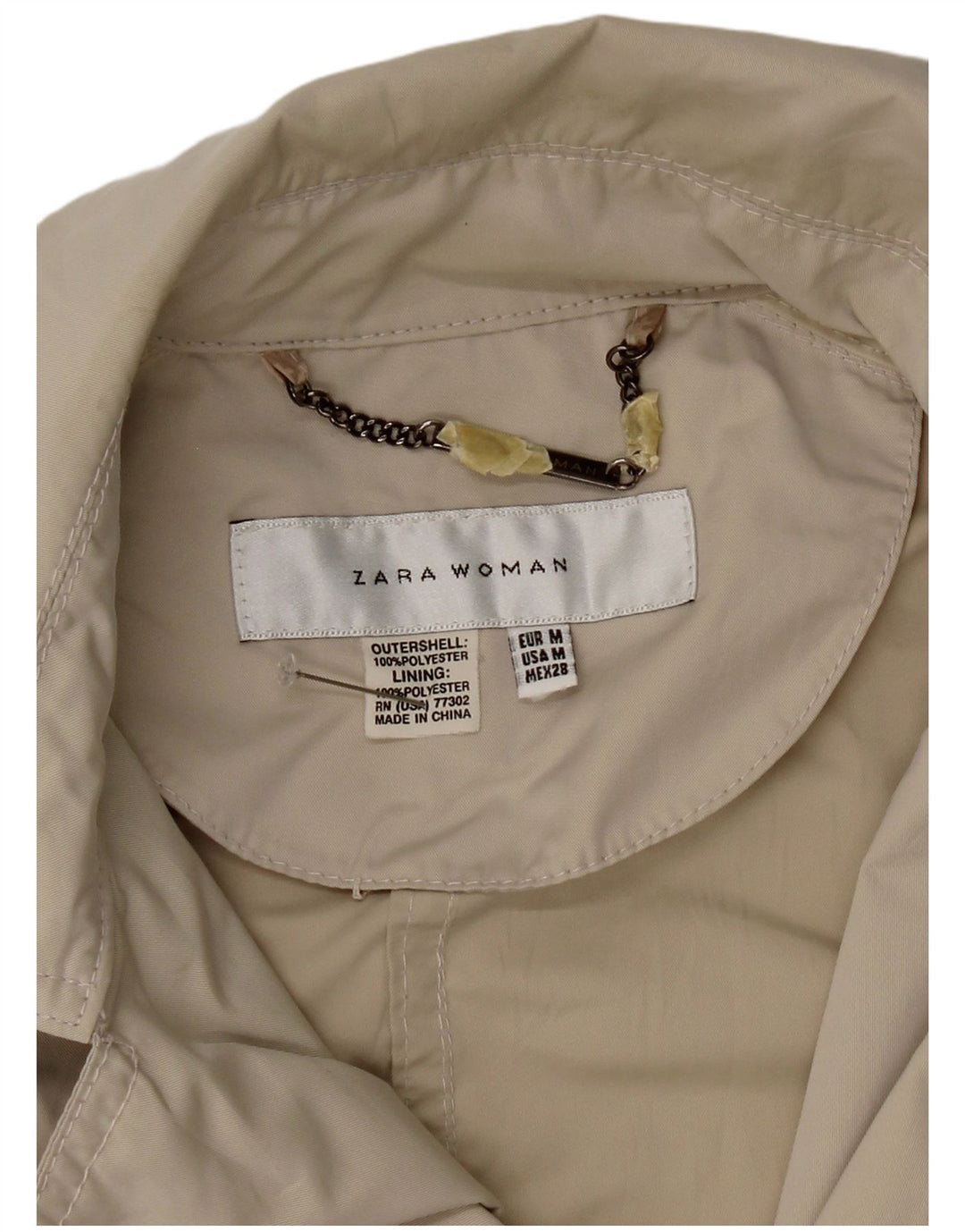 Zara Dame Dobbeltradet jakke UK 12 Medium Grey Polyester