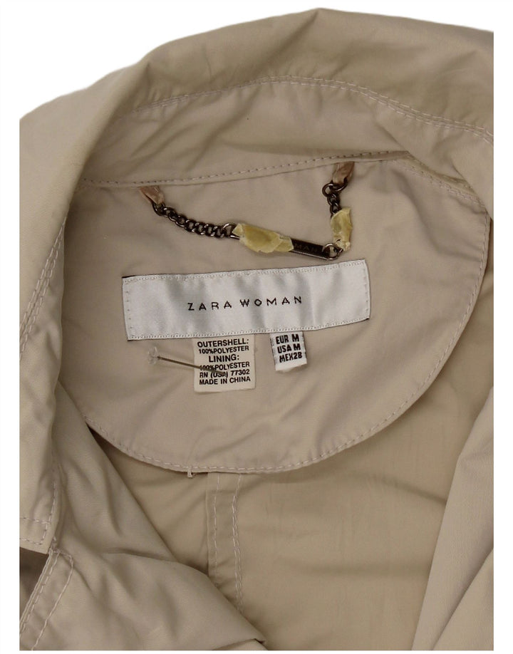 Zara Dame Dobbeltradet jakke UK 12 Medium Grey Polyester