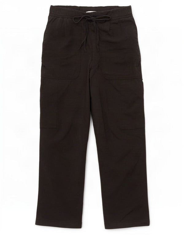 Zara Dame Loose Fit Cropped Trousers XS W25 L25 Sort Modal