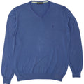 TRUSSARDI Herre V-hals sweater Stor blå bomuld