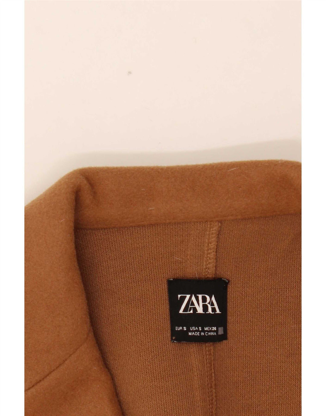 Zara Womens Open Overcoat UK 10 Small Brown Polyester