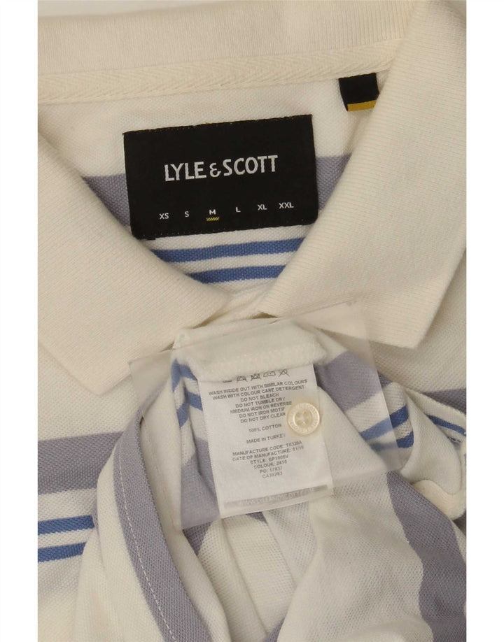 Lyle & Scott Poloshirt til mænd mellem hvid stribet bomuld