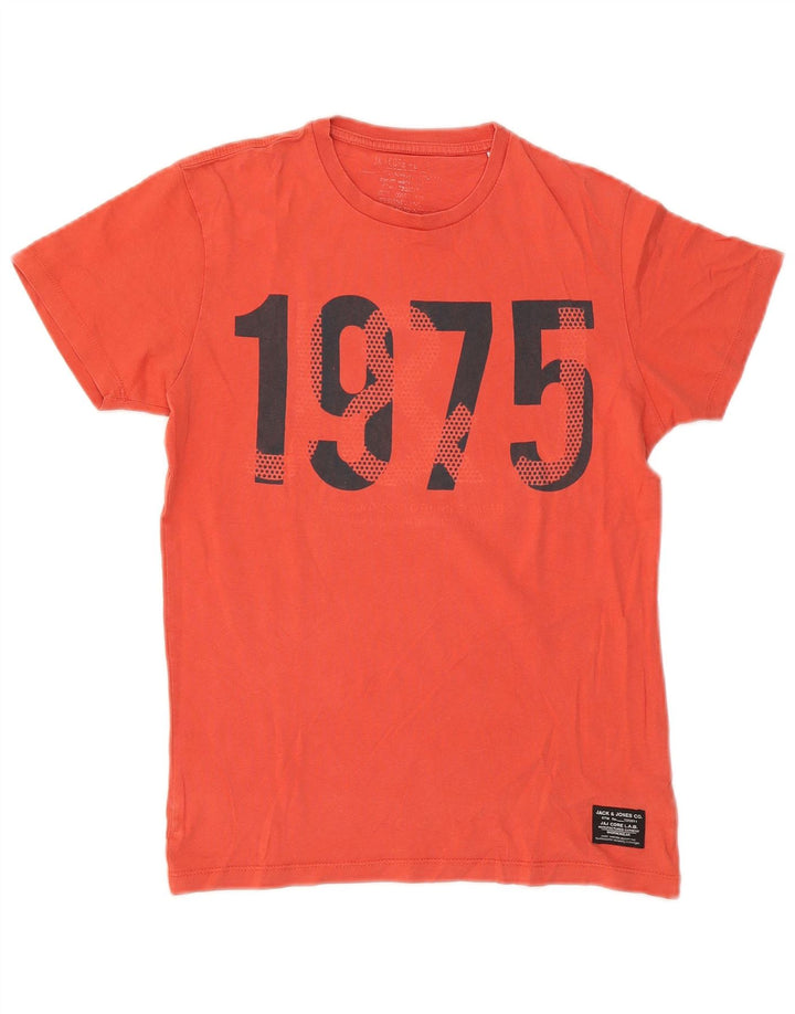 Jack & Jones Herre grafisk T-shirt Top Lille rød bomuld
