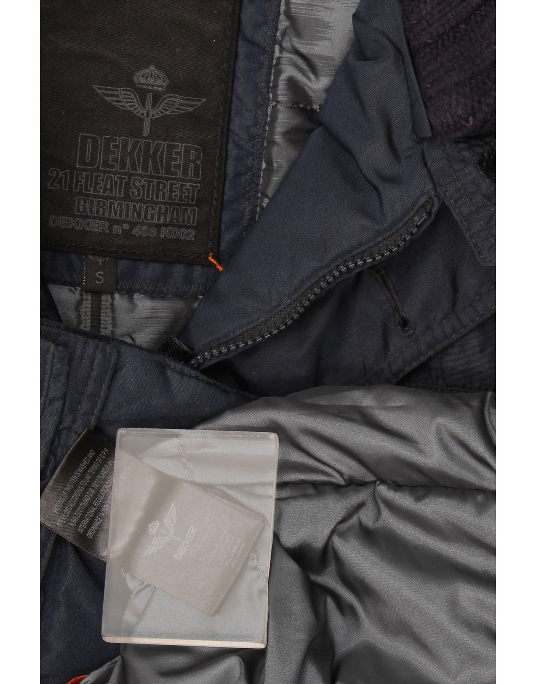 Dekker Herre Hooded Polstret Frakke UK 36 Small Navy Blue Polyamide