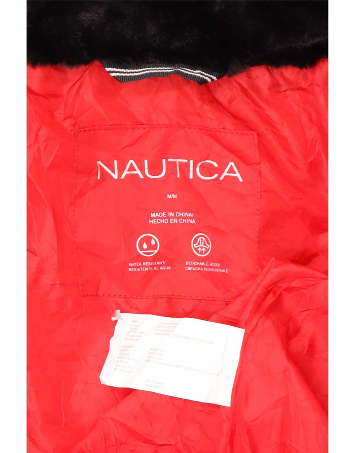 Nautica Polstret hættejakke til kvinder UK 14 Medium Rød Polyester