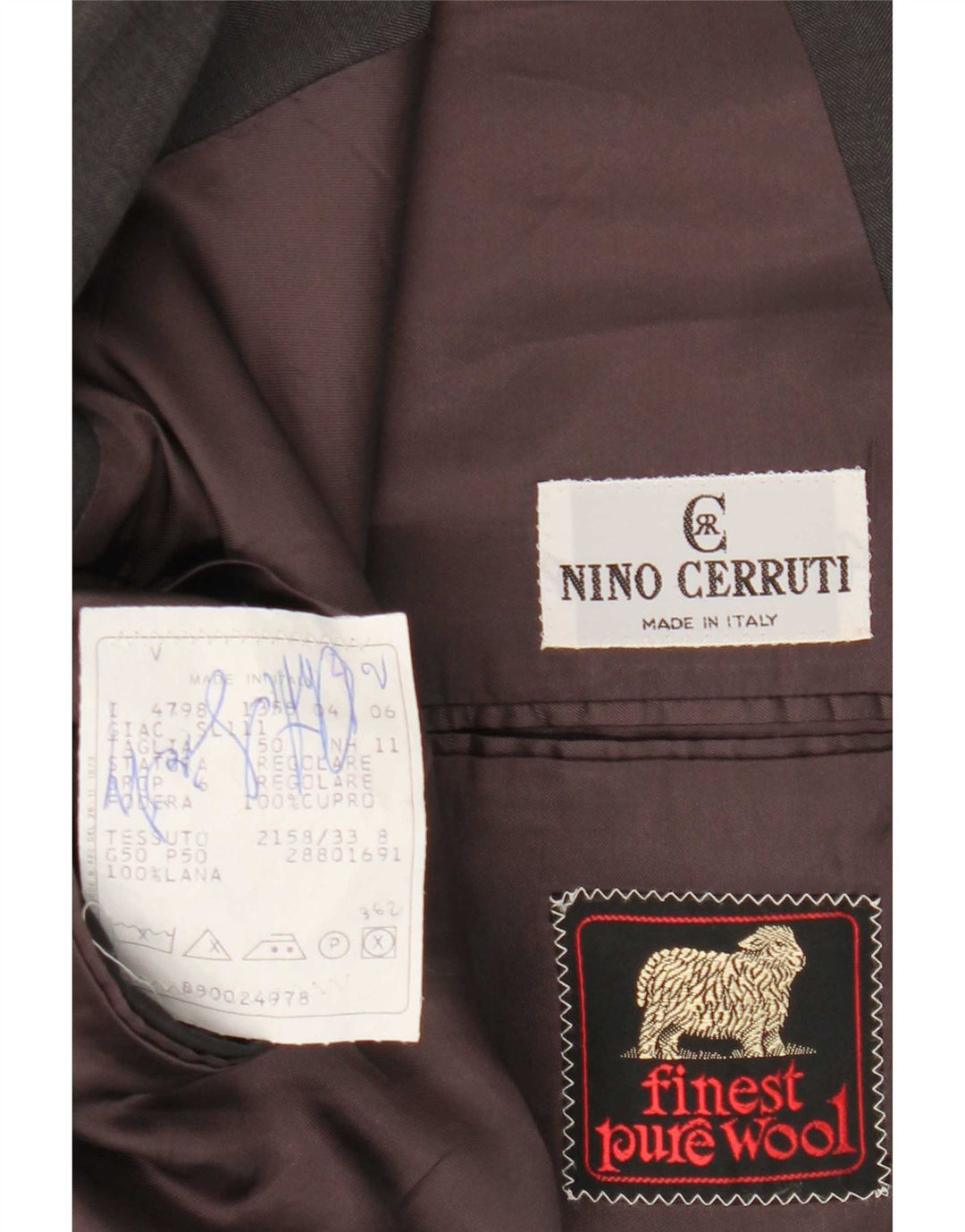 Nino Cerruti Herre Double Breasted Blazer Jacket IT 50 Stor Grå Uld