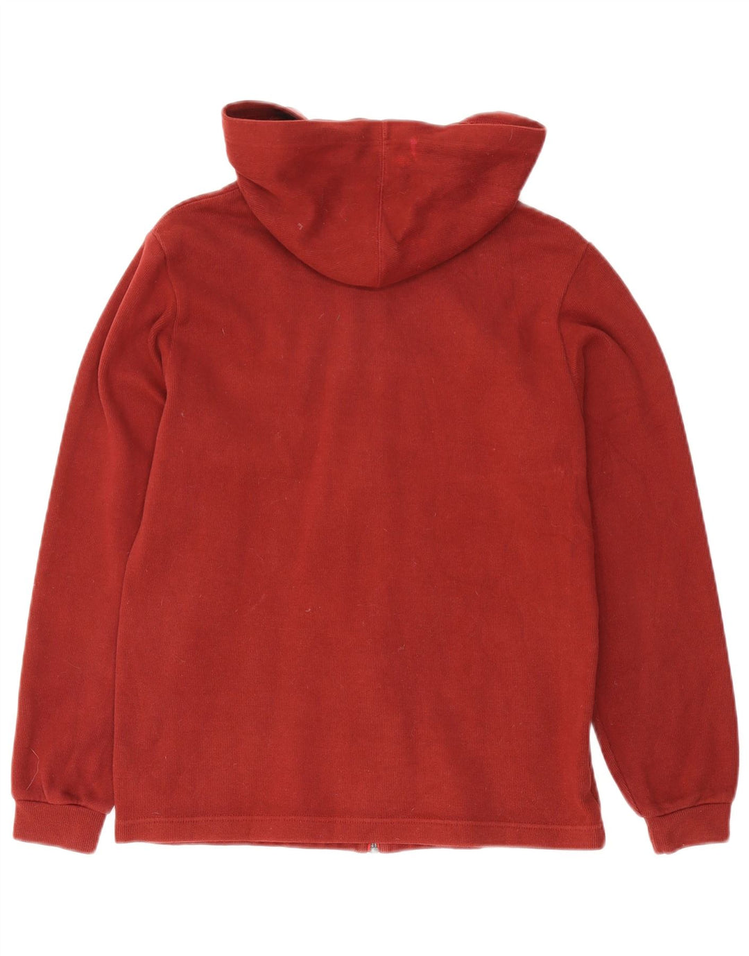 ELLESSE Mens Zip Hoodie Sweater Small Burgundy Cotton