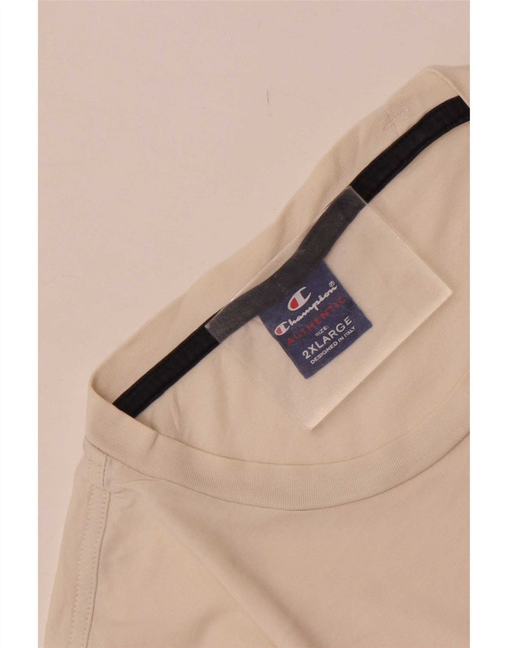 Champion Herre T-Shirt Top 2XL Off White
