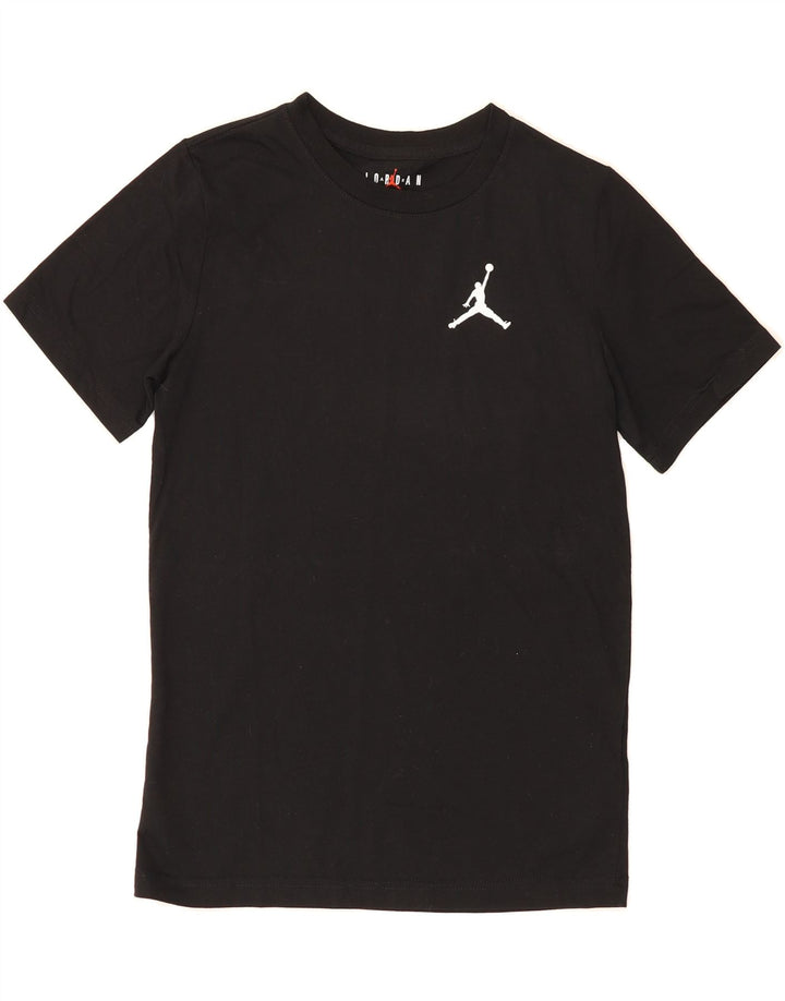JORDAN Boys T-Shirt Top 12-13 Years Large Black Cotton Vintage Jordan and Second-Hand Jordan from Messina Hembry 