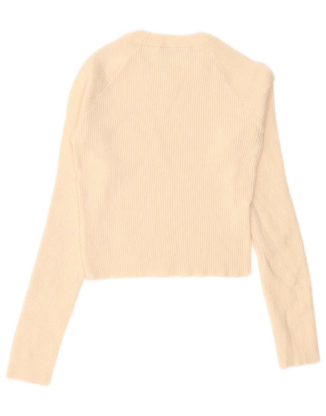 Zara Womens Crop Top Langærmet UK 8 Small Beige