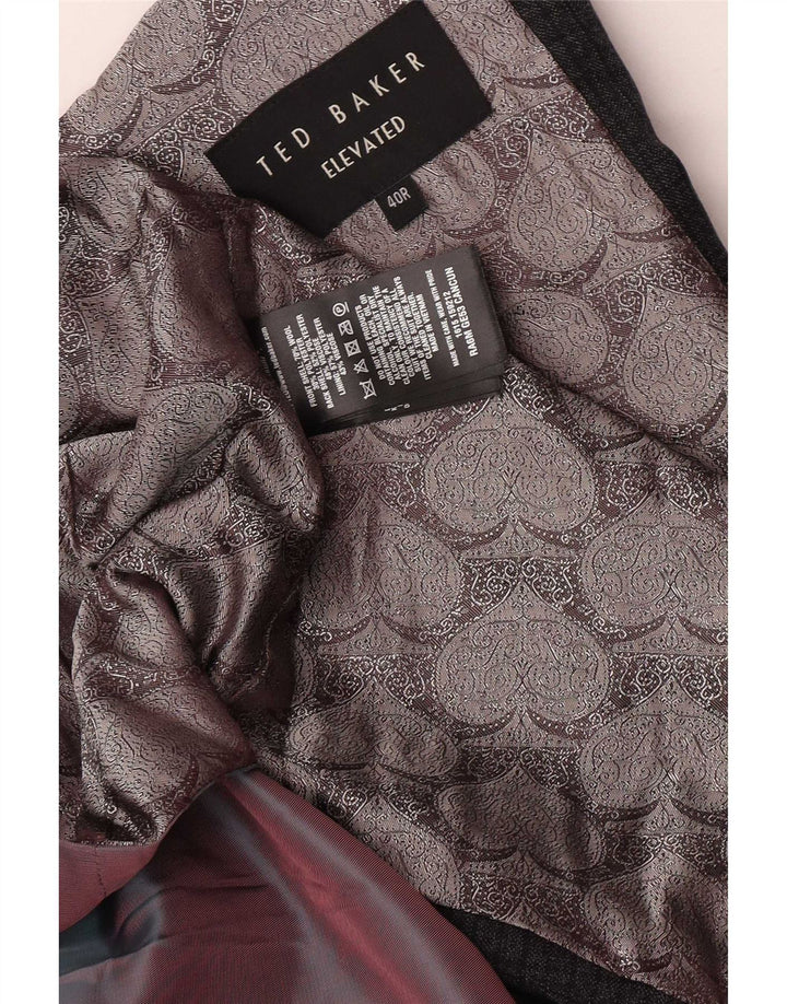 Ted Baker Herrevest US 40 Large Grey Check Wool