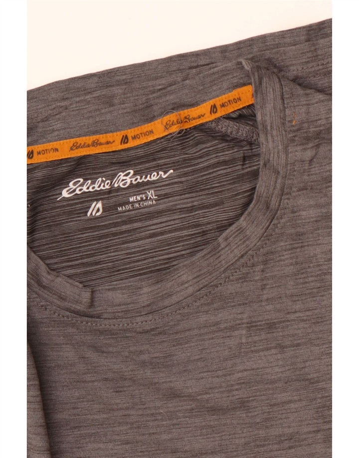 EDDIE BAUER Herre T-Shirt Top XL Grå Flecked