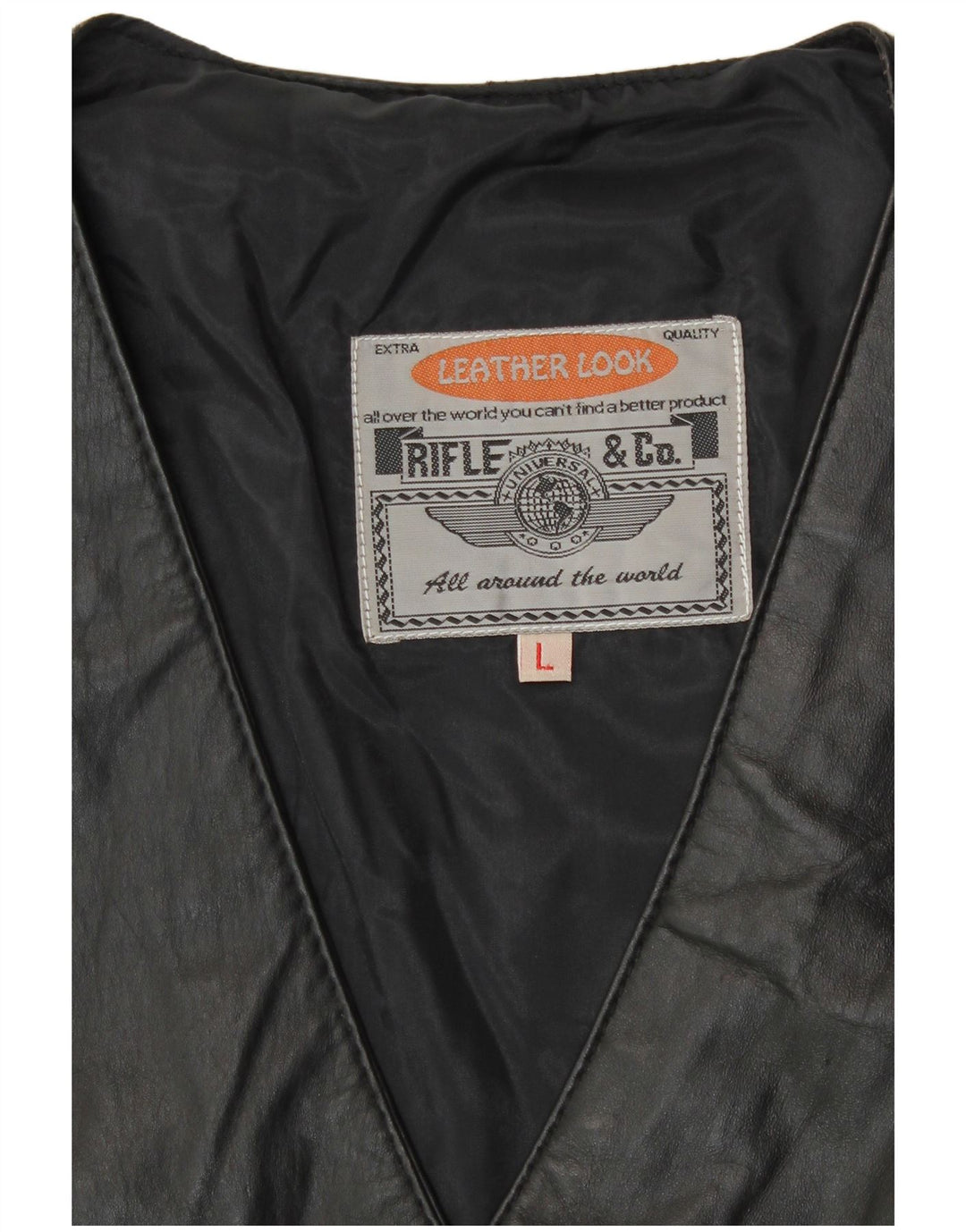 Rifle Dame Lædervest UK 16 Large Black Biker