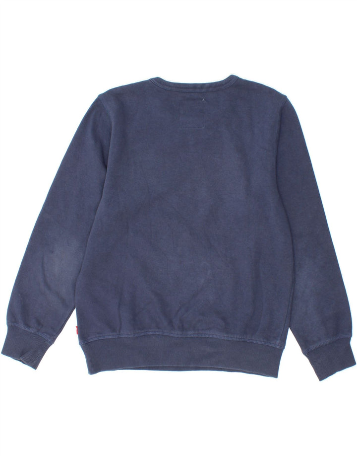 LEVI'S Boys Graphic Sweatshirt Jumper 11-12 Years Navy Blue Cotton Vintage Levi's and Second-Hand Levi's from Messina Hembry 