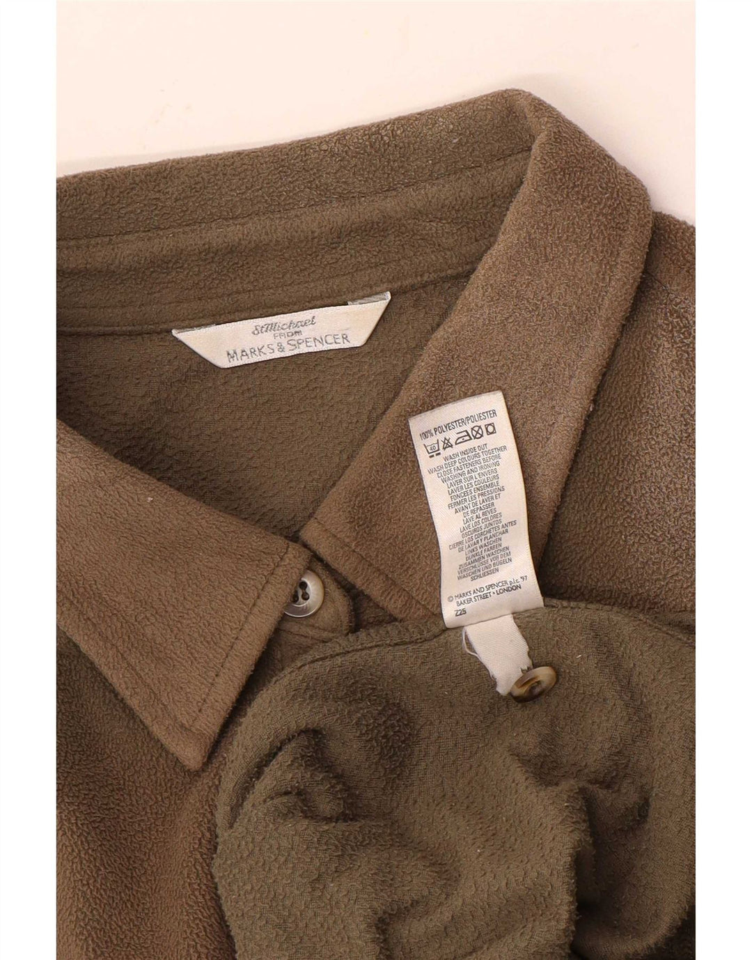 Marks & Spencer Fleeceskjorte til kvinder UK 14 Stor Beige Polyester
