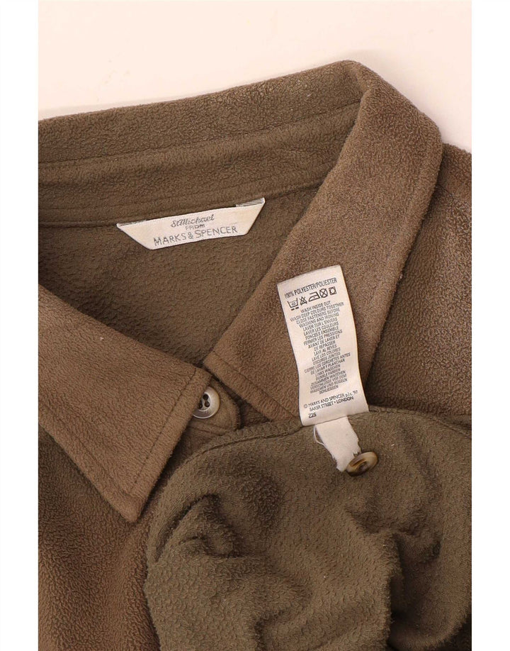 Marks & Spencer Fleeceskjorte til kvinder UK 14 Stor Beige Polyester
