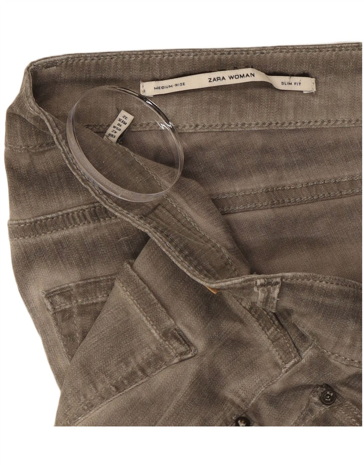 Zara Dame Slim Jeans EU 42 Large W32 L29 Grå