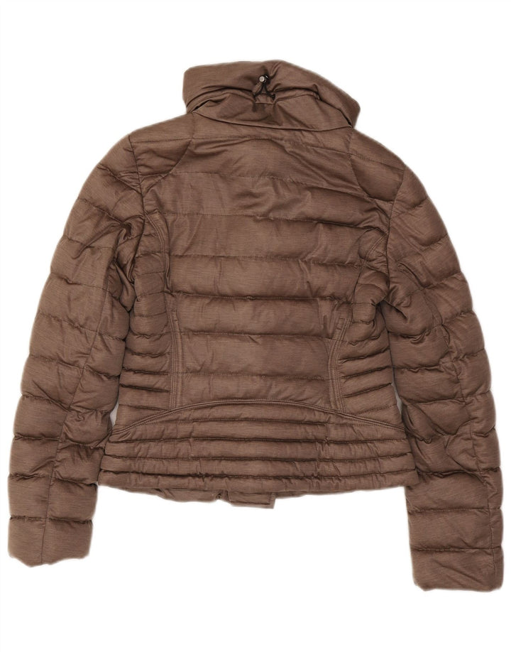 Moncler Dame Polstret Jakke Størrelse 2 Lille Brun Polyester