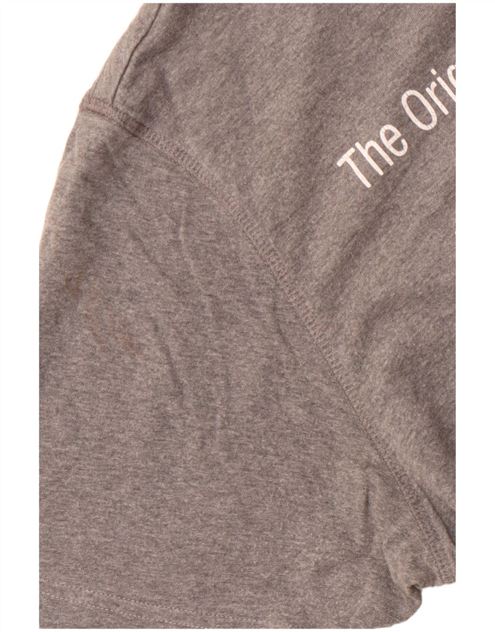 WOOLRICH Dame Penn-Rich grafisk T-shirt top UK 14 store grå flækkede