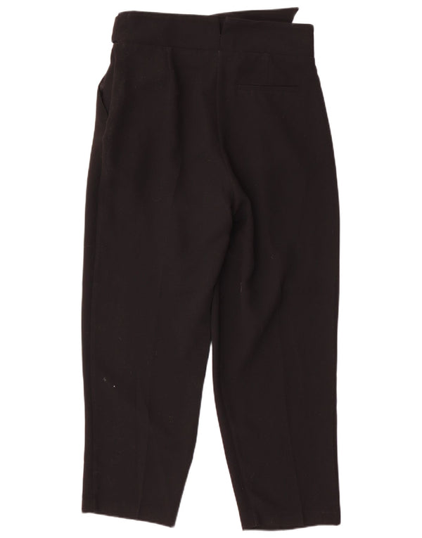 Topshop Womens High Waist Cropped Trousers UK 10 Small W30 L25 Black