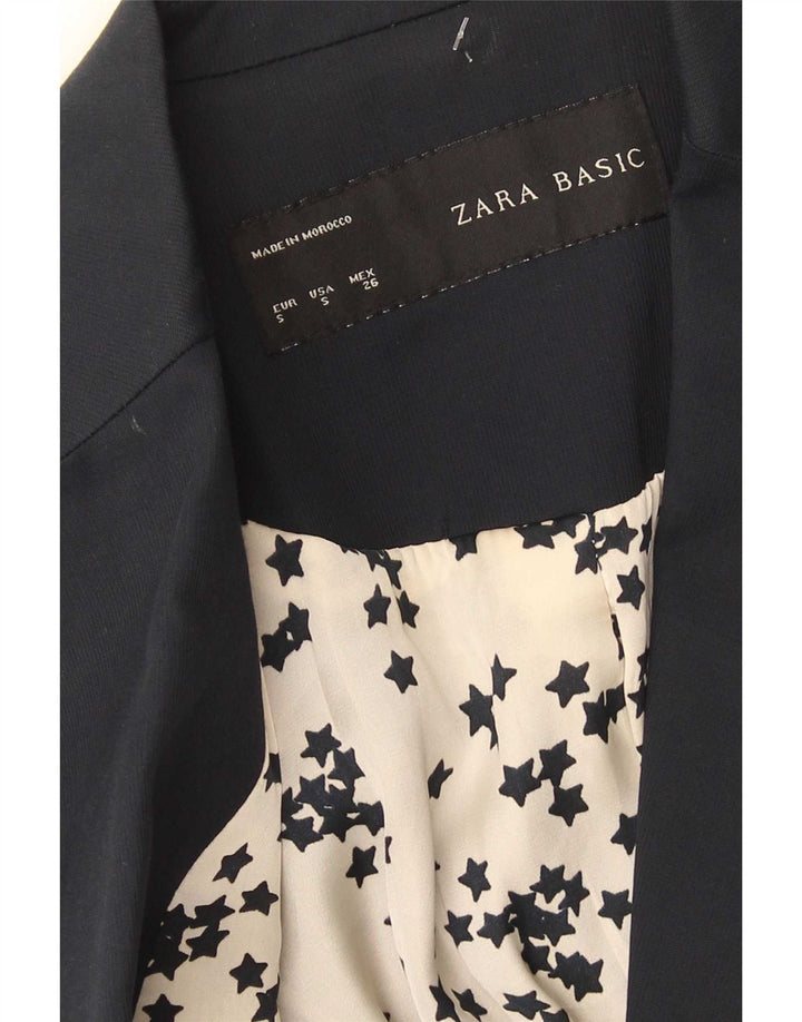 Zara Dame 1 Knap Blazer Jacket UK 10 Small Navy Blue
